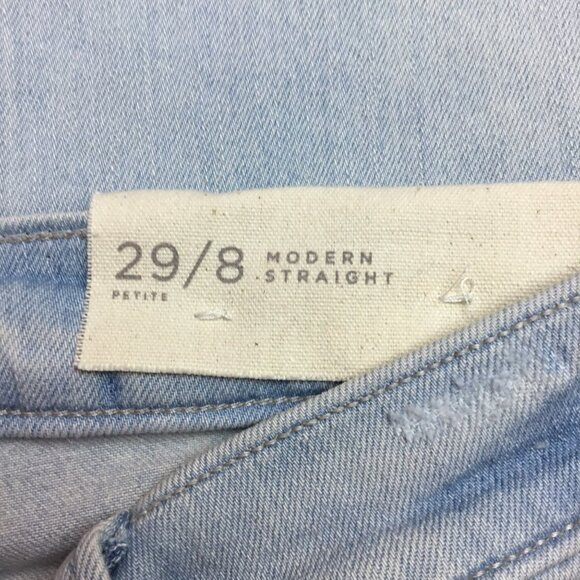 Ann Taylor Loft Womens 29/8 Petite Modern Straight Jeans Light Wash Cotton Blend - Picture 10 of 15